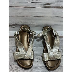 Cordani Made in Italy Soft Metallic Gold Leather Size 39 Sandals heeled women